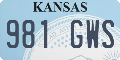KS license plate 981GWS