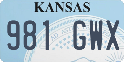 KS license plate 981GWX