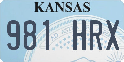 KS license plate 981HRX