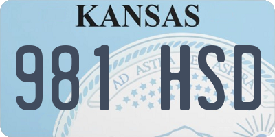 KS license plate 981HSD