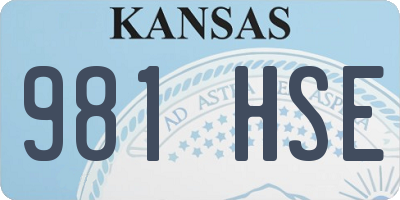 KS license plate 981HSE