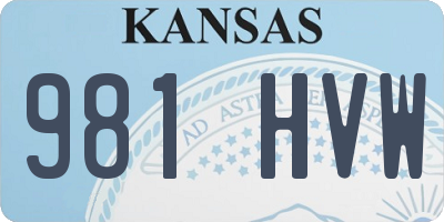 KS license plate 981HVW