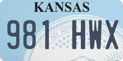 KS license plate 981HWX