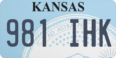 KS license plate 981IHK