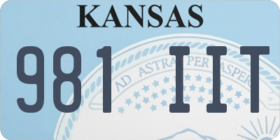 KS license plate 981IIT