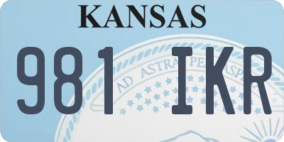 KS license plate 981IKR