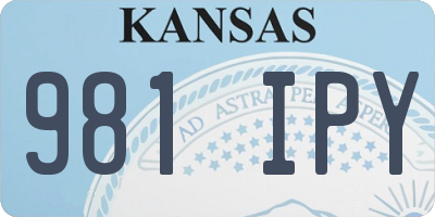 KS license plate 981IPY