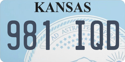 KS license plate 981IQD