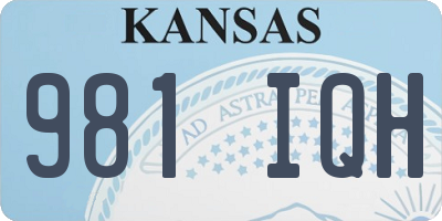 KS license plate 981IQH