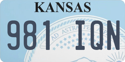 KS license plate 981IQN