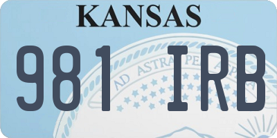 KS license plate 981IRB