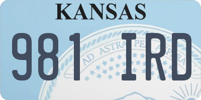 KS license plate 981IRD