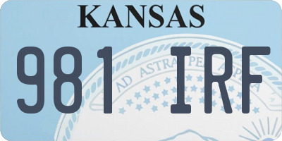 KS license plate 981IRF