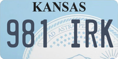 KS license plate 981IRK