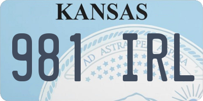 KS license plate 981IRL