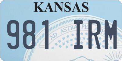 KS license plate 981IRM