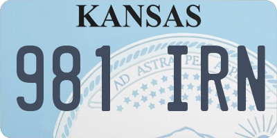 KS license plate 981IRN