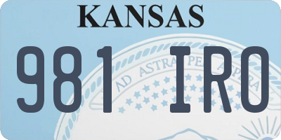 KS license plate 981IRO