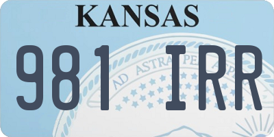 KS license plate 981IRR