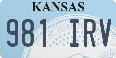 KS license plate 981IRV