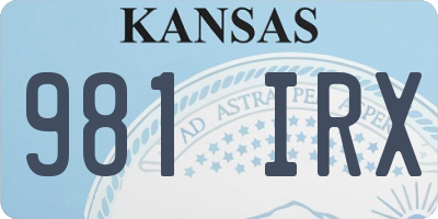 KS license plate 981IRX
