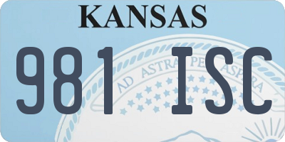 KS license plate 981ISC