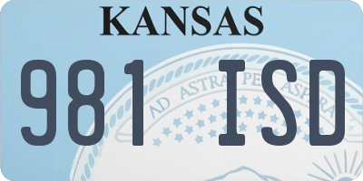 KS license plate 981ISD