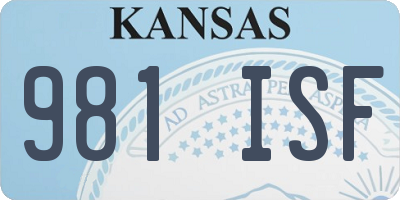 KS license plate 981ISF