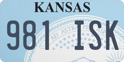 KS license plate 981ISK