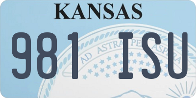 KS license plate 981ISU