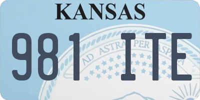 KS license plate 981ITE