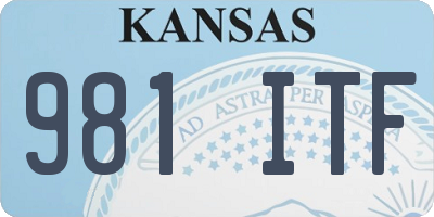 KS license plate 981ITF