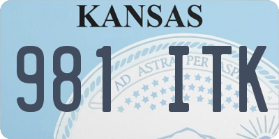 KS license plate 981ITK