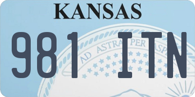 KS license plate 981ITN