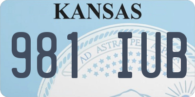 KS license plate 981IUB