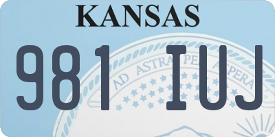 KS license plate 981IUJ
