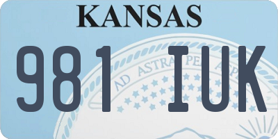 KS license plate 981IUK