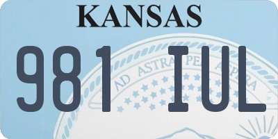KS license plate 981IUL