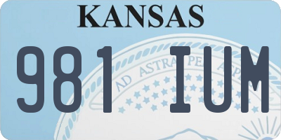 KS license plate 981IUM
