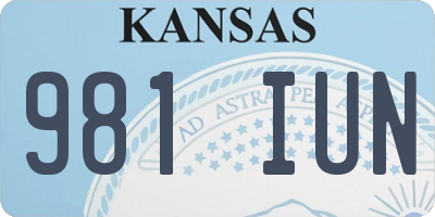 KS license plate 981IUN