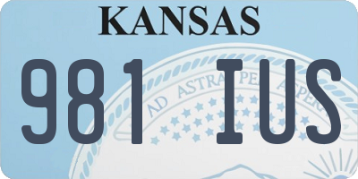 KS license plate 981IUS