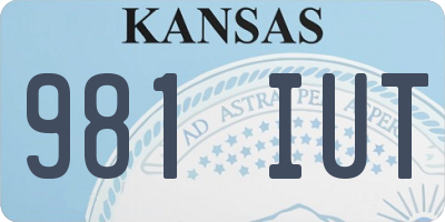 KS license plate 981IUT