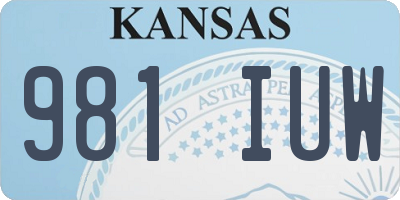 KS license plate 981IUW