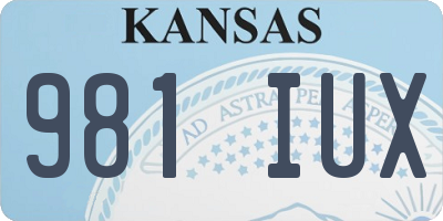 KS license plate 981IUX