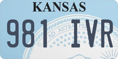 KS license plate 981IVR