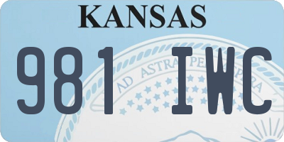 KS license plate 981IWC