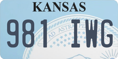 KS license plate 981IWG