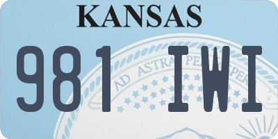 KS license plate 981IWI