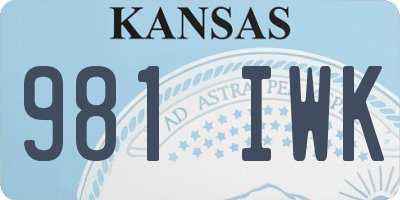 KS license plate 981IWK