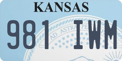 KS license plate 981IWM